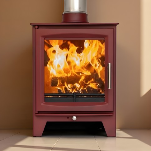 RED - Ecosy+ Hampton 5 XL - Defra Approved - Eco Design Ready - 5kw - Woodburning Stove  